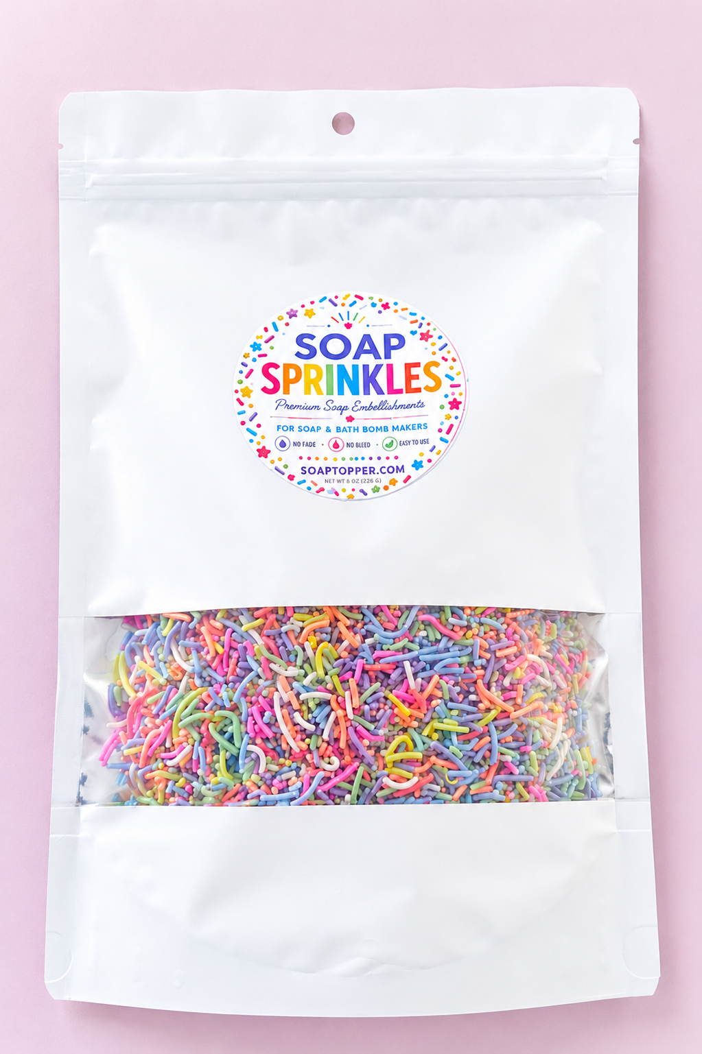 Rainbow cosmetic-grade soap sprinkles for melt and pour soap and bath bombs - SoapTopper.com