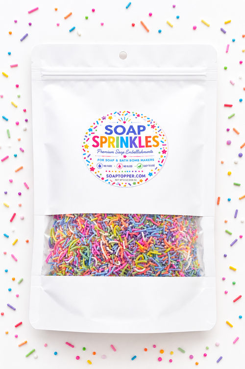 Rainbow cosmetic-grade soap sprinkles for melt and pour soap and bath bombs - SoapTopper.com